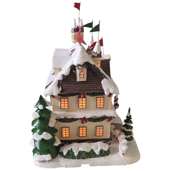 Hawthorne Village Santa & Mrs Claus' Castle Rudolph's Christmas Town Light Posts - Picture 5 of 16